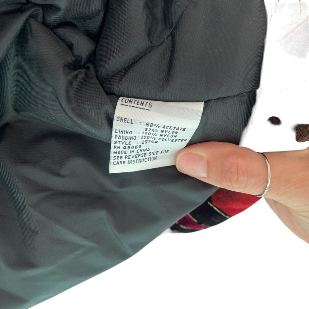 Vintage velvet Mulberry Street insulated winter coat M multicolor jewel tones - Picture 14 of 16